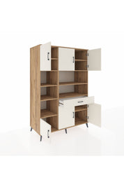 Kronos Dolap 10 Raflı Tek Çekmeceli 6 Kapaklı 132x59x195 Çam-Aytaşı/Aytaşı