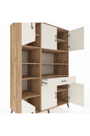 Kronos Dolap 10 Raflı Tek Çekmeceli 6 Kapaklı 132x59x195 Çam-Aytaşı/Aytaşı