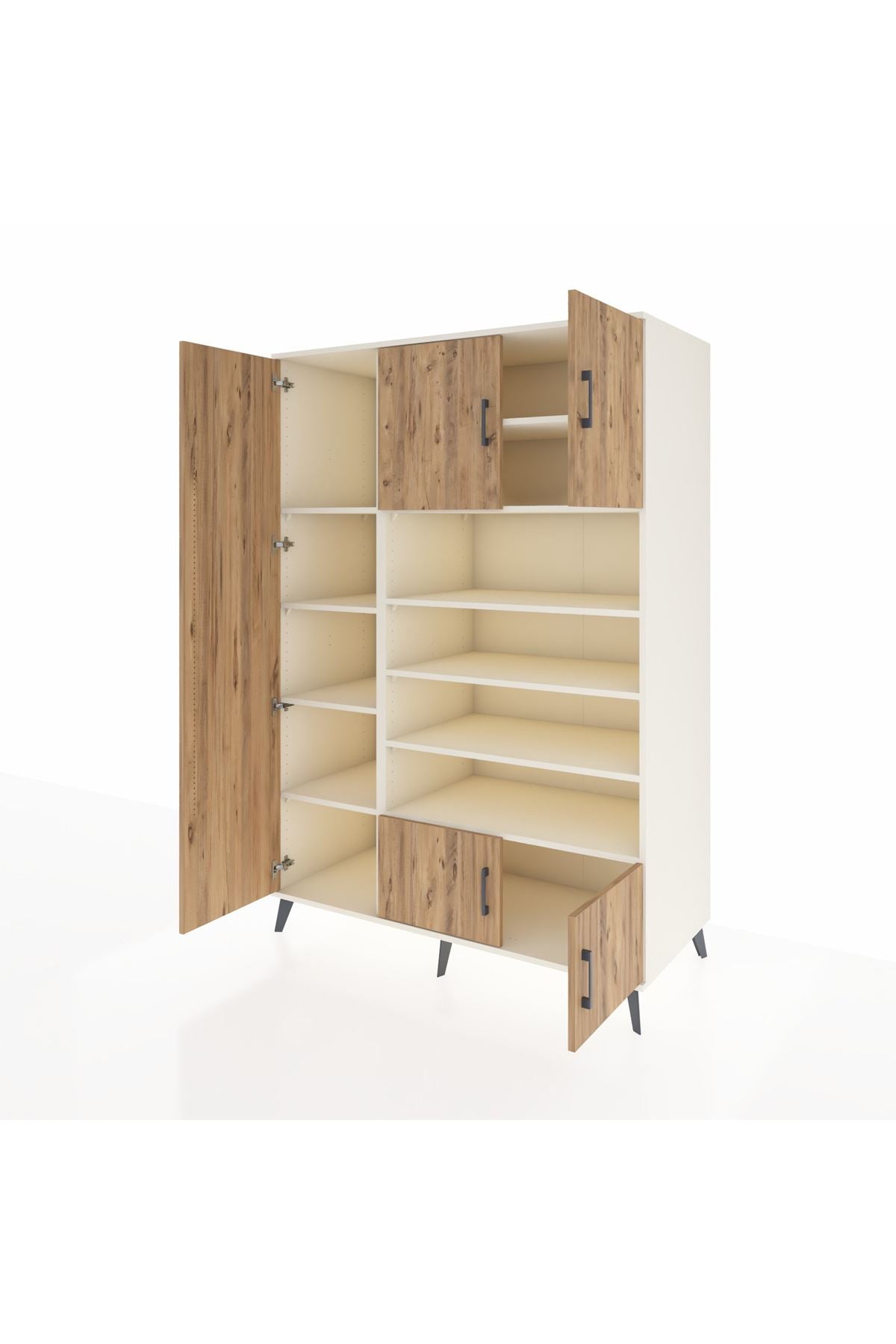 Kronos Dolap 10 Raflı 5 Kapaklı 132x59x195 Aytaşı-Çam/Aytaşı