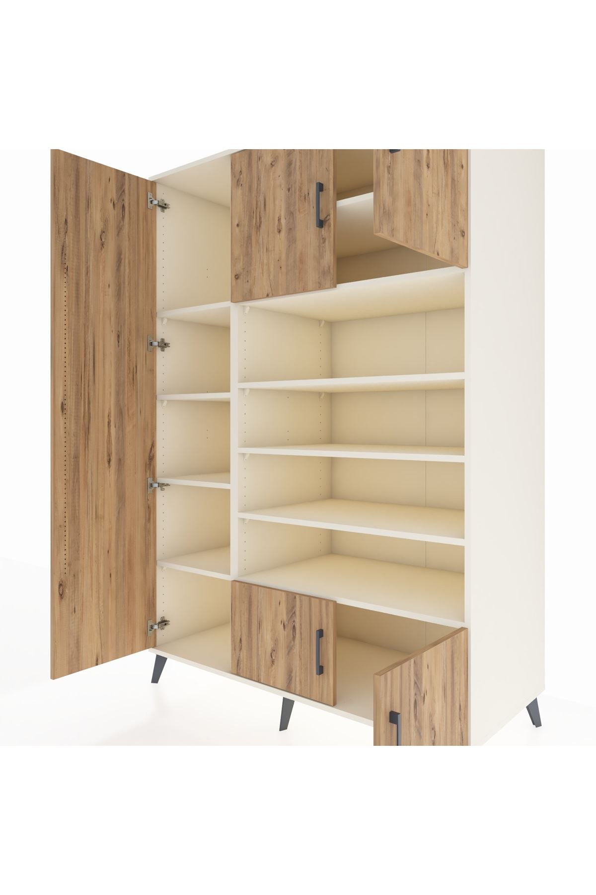 Kronos Dolap 10 Raflı 5 Kapaklı 132x59x195 Aytaşı-Çam/Aytaşı