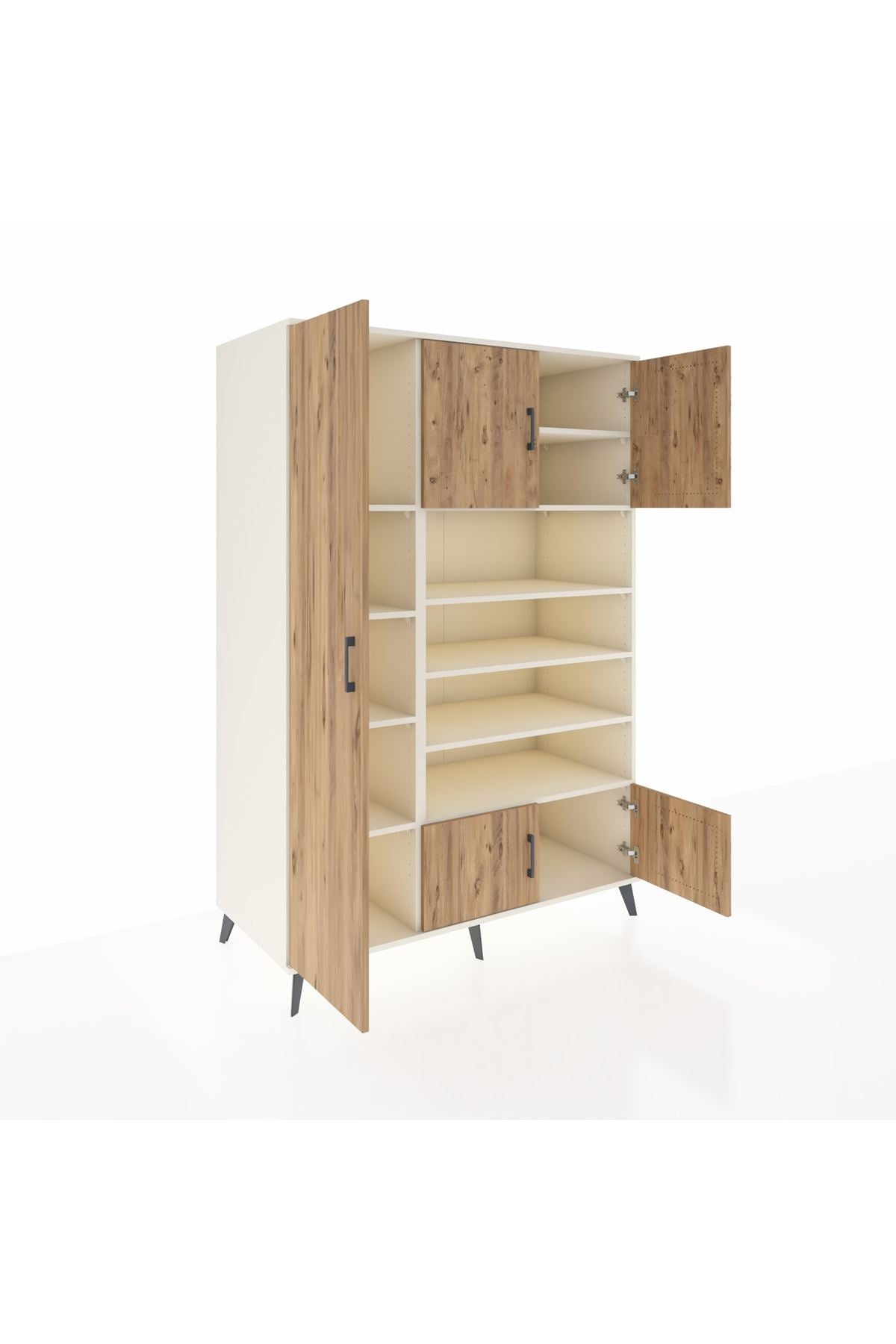 Kronos Dolap 10 Raflı 5 Kapaklı 132x59x195 Aytaşı-Çam/Aytaşı