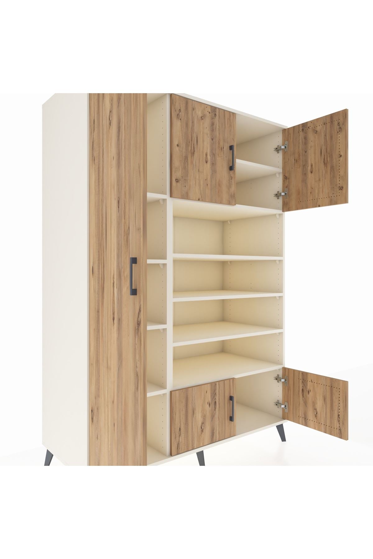 Kronos Dolap 10 Raflı 5 Kapaklı 132x59x195 Aytaşı-Çam/Aytaşı