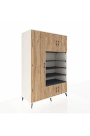 Kronos Dolap 10 Raflı 5 Kapaklı 132x59x195 Aytaşı-Çam/Antrasit