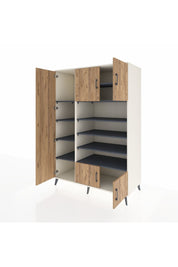 Kronos Dolap 10 Raflı 5 Kapaklı 132x59x195 Aytaşı-Çam/Antrasit