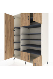 Kronos Dolap 10 Raflı 5 Kapaklı 132x59x195 Aytaşı-Çam/Antrasit