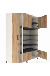 Kronos Dolap 10 Raflı 5 Kapaklı 132x59x195 Aytaşı-Çam/Antrasit