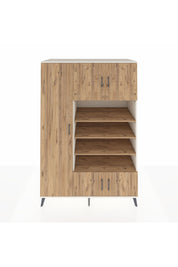 Kronos Dolap 10 Raflı 5 Kapaklı 132x59x195 Aytaşı-Çam/Çam