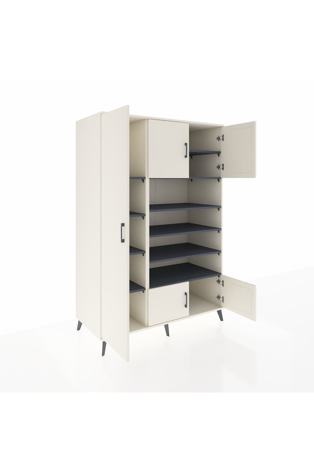 Kronos Dolap 10 Raflı 5 Kapaklı 132x59x195 Aytaşı-Aytaşı/Antrasit