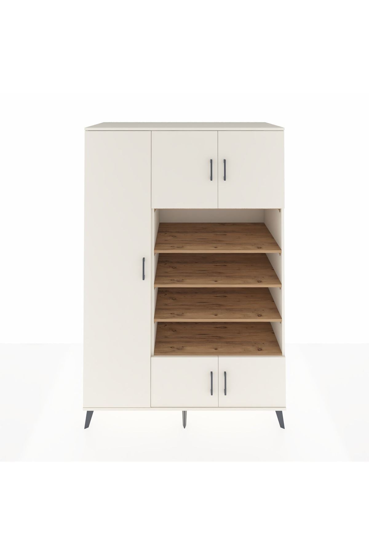 Kronos Dolap 10 Raflı 5 Kapaklı 132x59x195 Aytaşı-Aytaşı/Çam