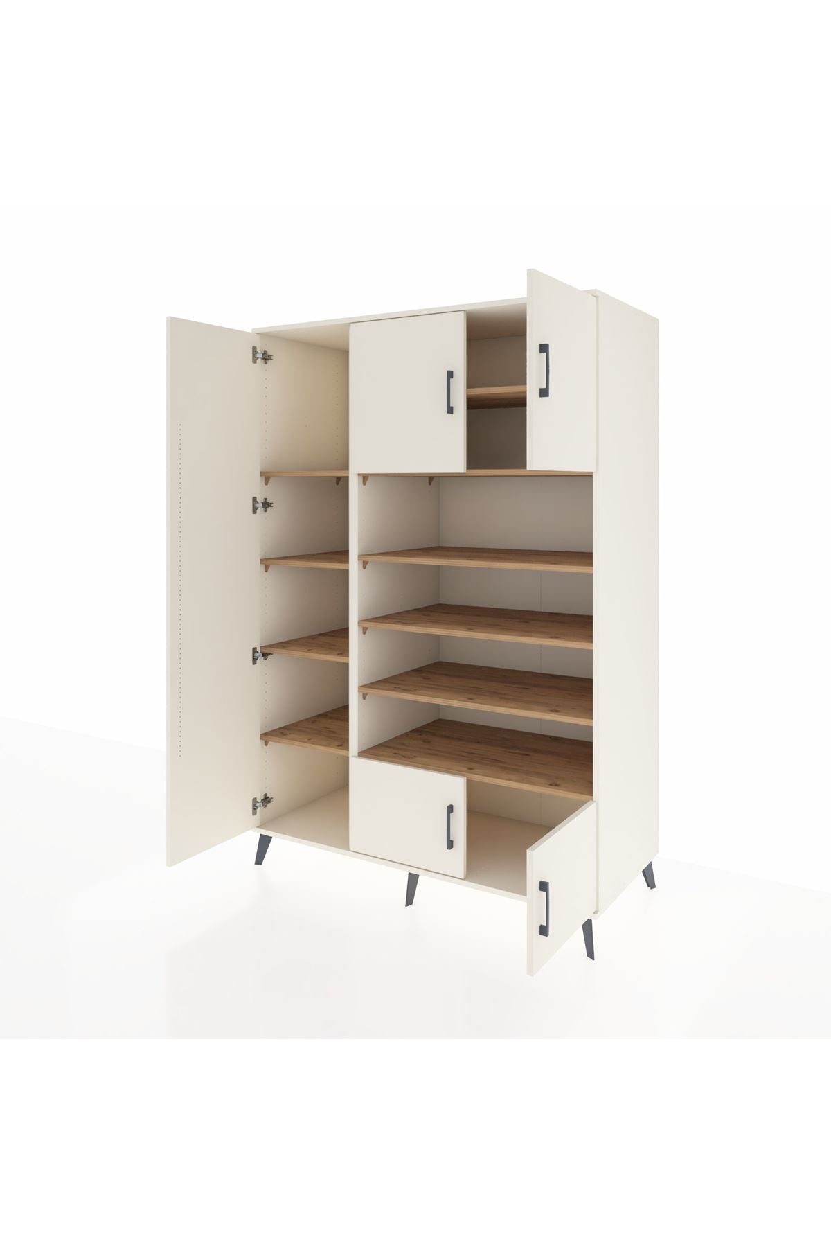 Kronos Dolap 10 Raflı 5 Kapaklı 132x59x195 Aytaşı-Aytaşı/Çam