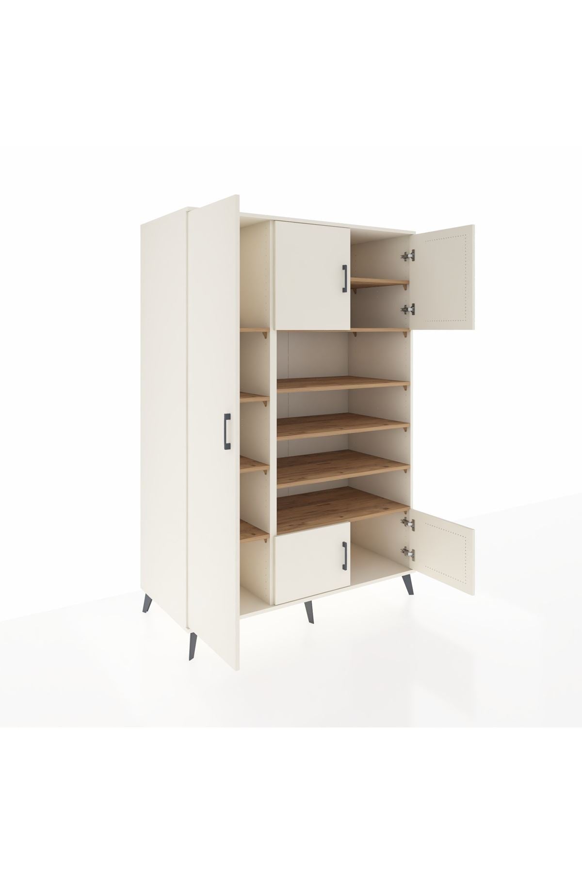 Kronos Dolap 10 Raflı 5 Kapaklı 132x59x195 Aytaşı-Aytaşı/Çam