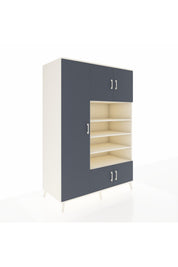 Kronos Dolap 10 Raflı 5 Kapaklı 132x59x195 Aytaşı-Antrasit/Aytaşı