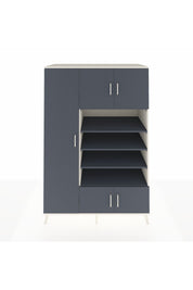 Kronos Dolap 10 Raflı 5 Kapaklı 132x59x195 Aytaşı-Antrasit/Antrasit