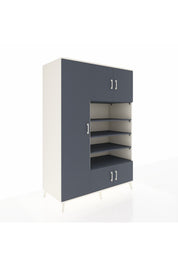 Kronos Dolap 10 Raflı 5 Kapaklı 132x59x195 Aytaşı-Antrasit/Antrasit