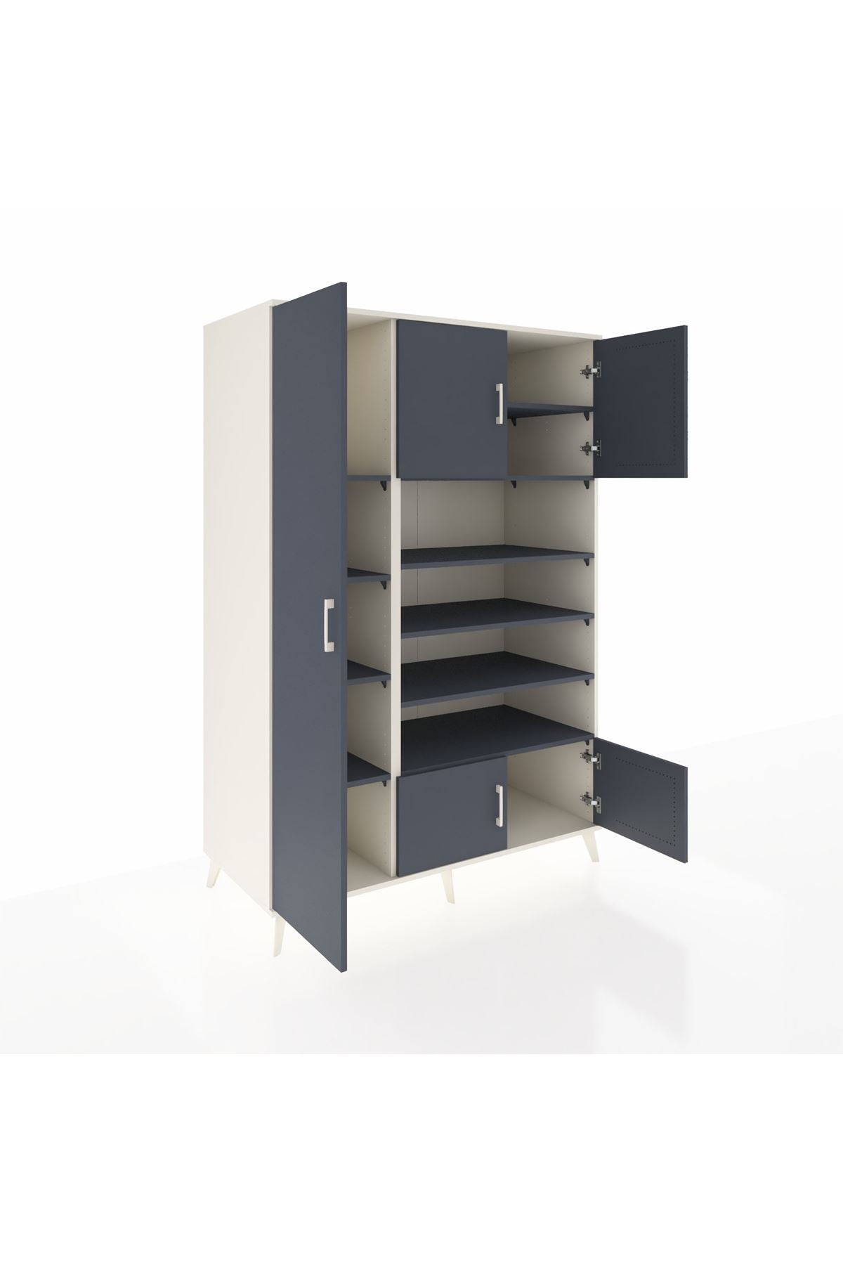 Kronos Dolap 10 Raflı 5 Kapaklı 132x59x195 Aytaşı-Antrasit/Antrasit