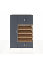 Kronos Dolap 10 Raflı 5 Kapaklı 132x59x195 Aytaşı-Antrasit/Çam