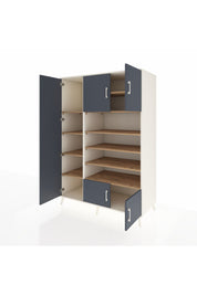 Kronos Dolap 10 Raflı 5 Kapaklı 132x59x195 Aytaşı-Antrasit/Çam