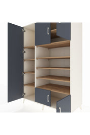 Kronos Dolap 10 Raflı 5 Kapaklı 132x59x195 Aytaşı-Antrasit/Çam