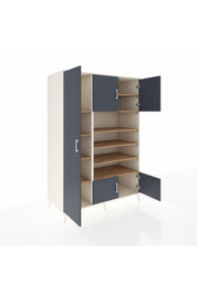 Kronos Dolap 10 Raflı 5 Kapaklı 132x59x195 Aytaşı-Antrasit/Çam