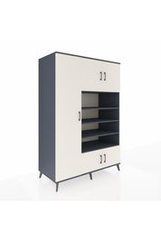 Kronos Dolap 10 Raflı 5 Kapaklı 132x59x195 Antrasit-Aytaşı/Antrasit