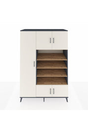 Kronos Dolap 10 Raflı 5 Kapaklı 132x59x195 Antrasit-Aytaşı/Çam