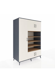 Kronos Dolap 10 Raflı 5 Kapaklı 132x59x195 Antrasit-Aytaşı/Çam