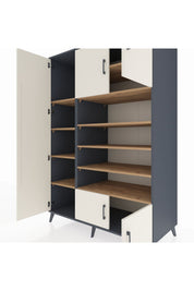 Kronos Dolap 10 Raflı 5 Kapaklı 132x59x195 Antrasit-Aytaşı/Çam