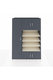 Kronos Dolap 10 Raflı 5 Kapaklı 132x59x195 Antrasit-Antrasit/Aytaşı