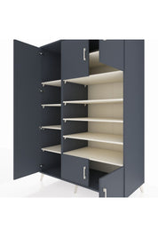 Kronos Dolap 10 Raflı 5 Kapaklı 132x59x195 Antrasit-Antrasit/Aytaşı