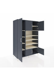 Kronos Dolap 10 Raflı 5 Kapaklı 132x59x195 Antrasit-Antrasit/Aytaşı