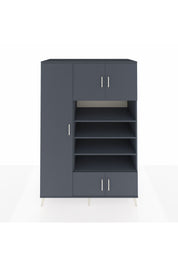 Kronos Dolap 10 Raflı 5 Kapaklı 132x59x195 Antrasit-Antrasit/Antrasit