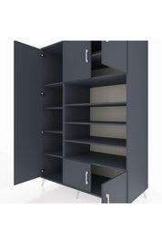 Kronos Dolap 10 Raflı 5 Kapaklı 132x59x195 Antrasit-Antrasit/Antrasit