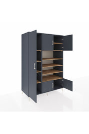 Kronos Dolap 10 Raflı 5 Kapaklı 132x59x195 Antrasit-Antrasit/Çam