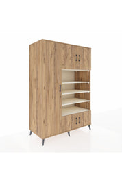 Kronos Dolap 10 Raflı 5 Kapaklı 132x59x195 Çam-Çam/Aytaşı