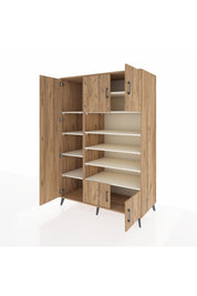 Kronos Dolap 10 Raflı 5 Kapaklı 132x59x195 Çam-Çam/Aytaşı