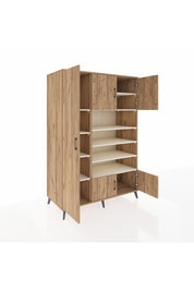 Kronos Dolap 10 Raflı 5 Kapaklı 132x59x195 Çam-Çam/Aytaşı