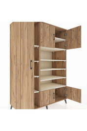 Kronos Dolap 10 Raflı 5 Kapaklı 132x59x195 Çam-Çam/Aytaşı