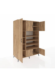 Kronos Dolap 10 Raflı 5 Kapaklı 132x59x195 Çam-Çam/Çam