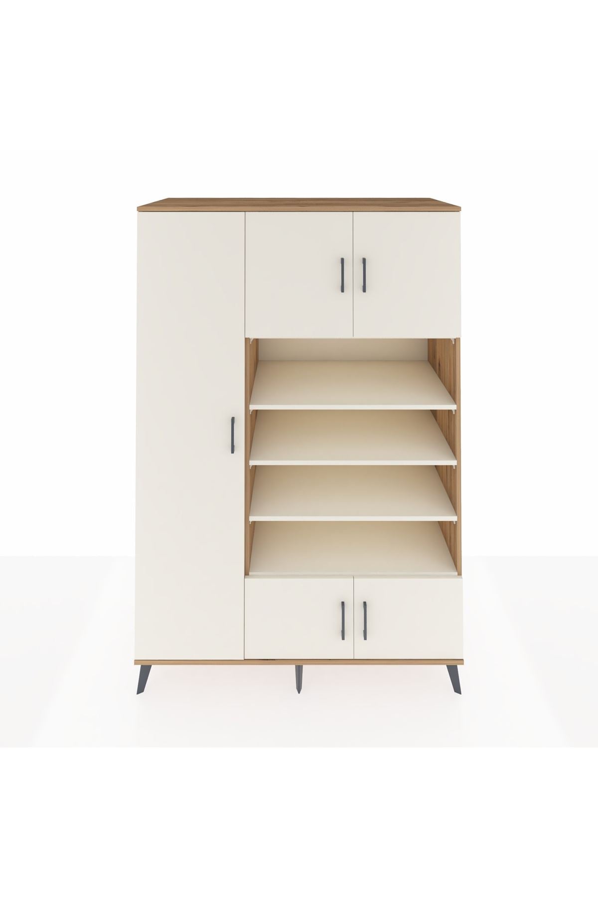 Kronos Dolap 10 Raflı 5 Kapaklı 132x59x195 Çam-Aytaşı/Aytaşı