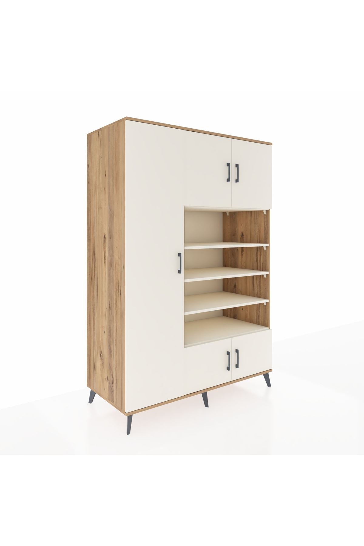 Kronos Dolap 10 Raflı 5 Kapaklı 132x59x195 Çam-Aytaşı/Aytaşı