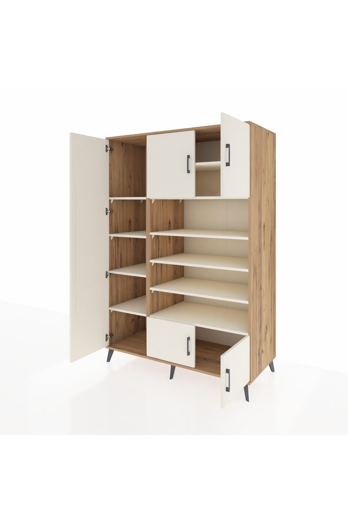 Kronos Dolap 10 Raflı 5 Kapaklı 132x59x195 Çam-Aytaşı/Aytaşı