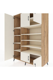 Kronos Dolap 10 Raflı 5 Kapaklı 132x59x195 Çam-Aytaşı/Aytaşı