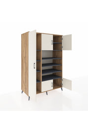 Kronos Dolap 10 Raflı 5 Kapaklı 132x59x195 Çam-Aytaşı/Antrasit