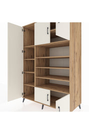 Kronos Dolap 10 Raflı 5 Kapaklı 132x59x195 Çam-Aytaşı/Çam