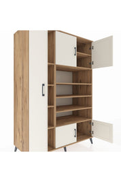 Kronos Dolap 10 Raflı 5 Kapaklı 132x59x195 Çam-Aytaşı/Çam