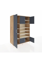 Kronos Dolap 10 Raflı 5 Kapaklı 132x59x195 Çam-Antrasit/Aytaşı