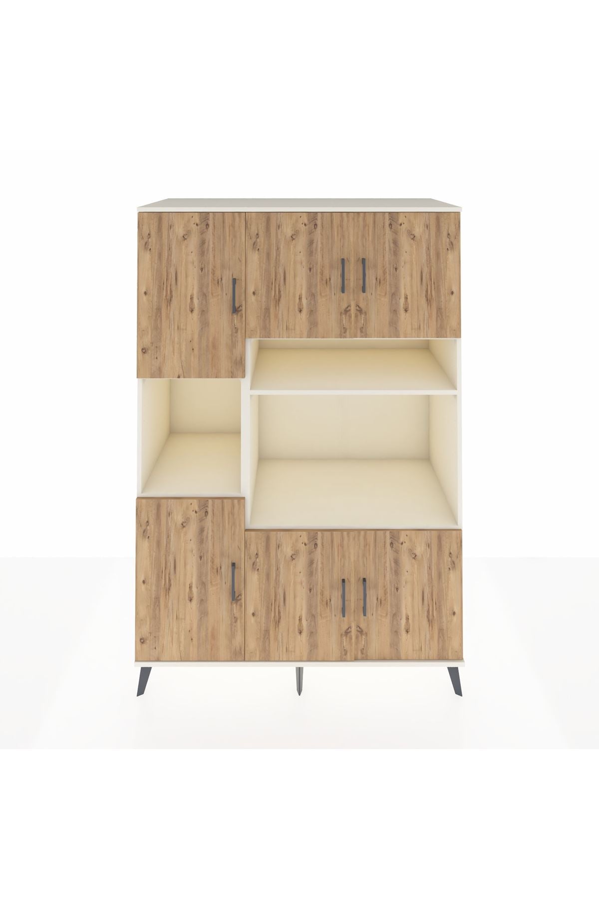 Kronos Dolap 9 Raflı 6 Kapaklı 132x59x195 Aytaşı-Çam/Aytaşı