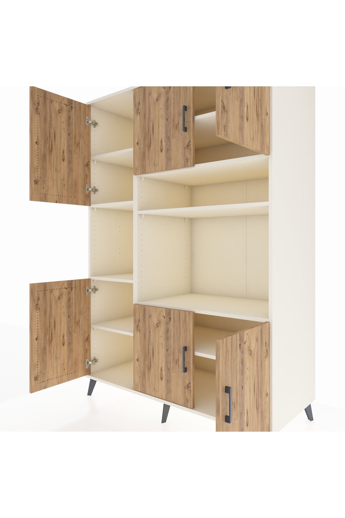 Kronos Dolap 9 Raflı 6 Kapaklı 132x59x195 Aytaşı-Çam/Aytaşı