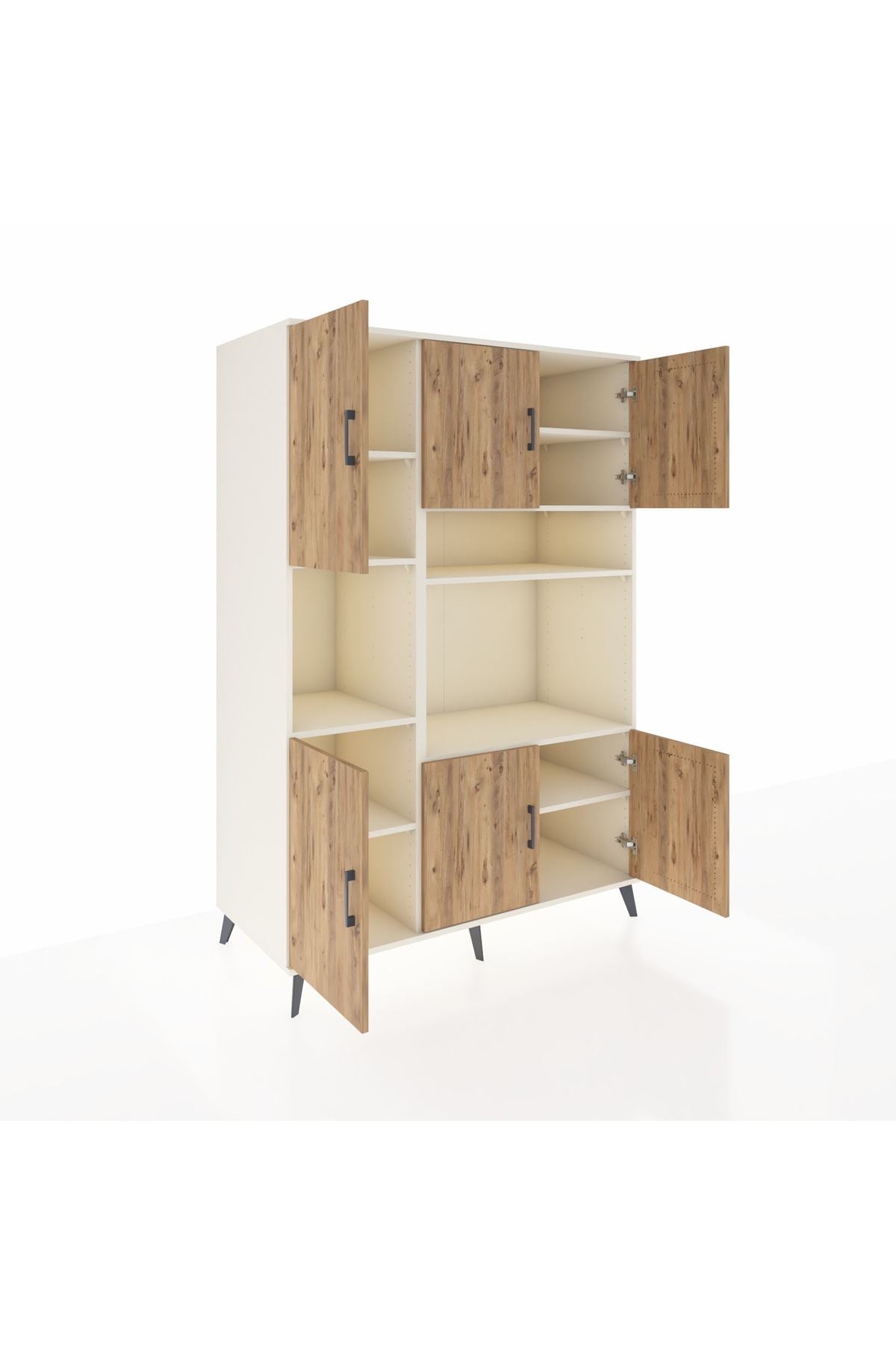 Kronos Dolap 9 Raflı 6 Kapaklı 132x59x195 Aytaşı-Çam/Aytaşı