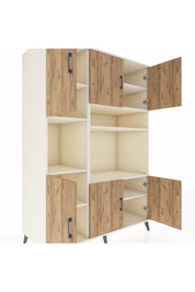 Kronos Dolap 9 Raflı 6 Kapaklı 132x59x195 Aytaşı-Çam/Aytaşı